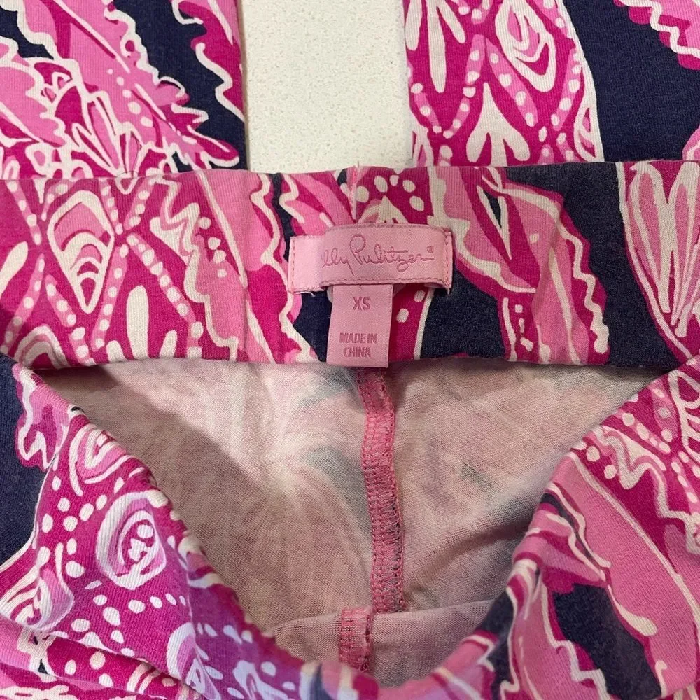 Lilly Pulitzer Pink Pineapple Print Palazzo Pull on elastic waist Pants size XS